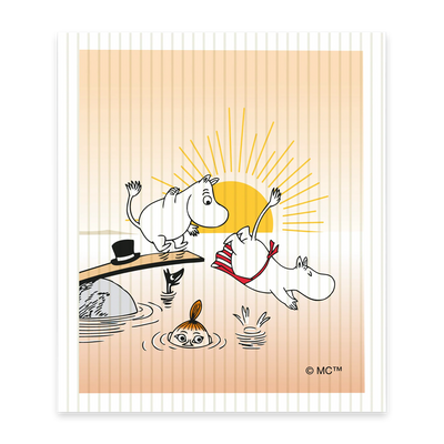 Swedish Dishcloth - Moomin Swimming