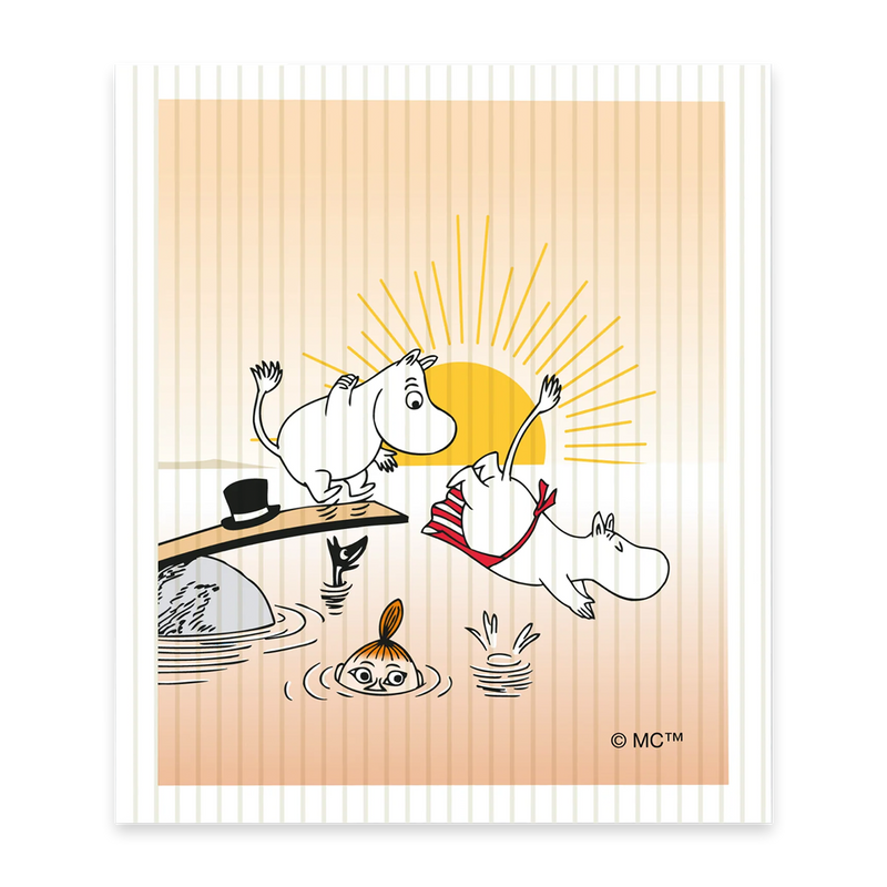 Swedish Dishcloth - Moomin Swimming