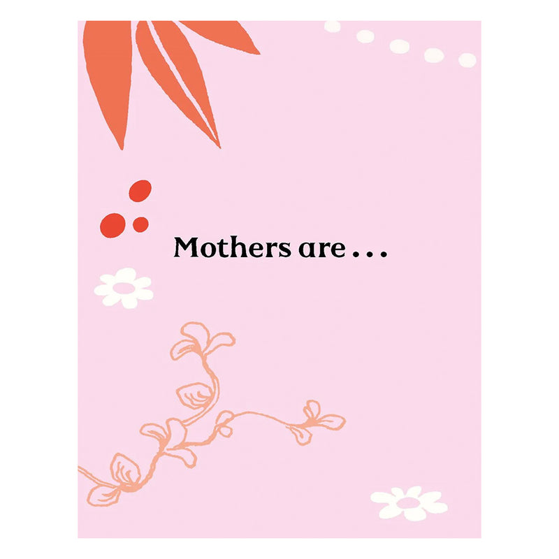 Pink card with floral designs and text &