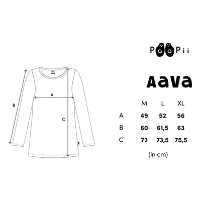 aava shirt sizes