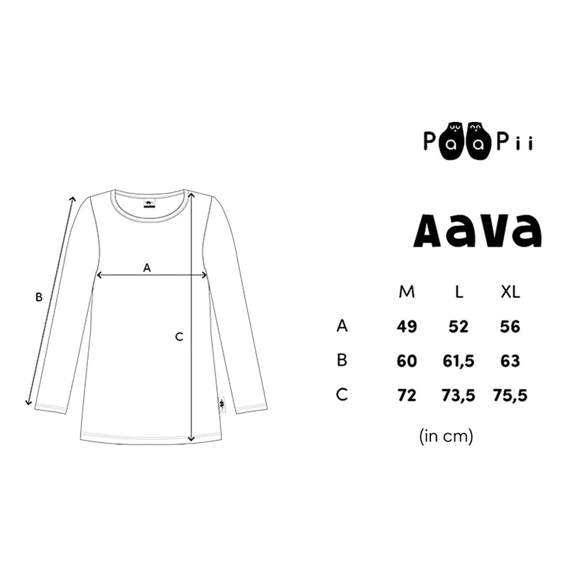 aava shirt sizes
