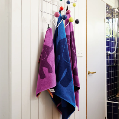 elefantti towels hanging in bathroom