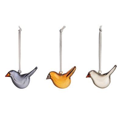 iittala Mixed Glass Bird Ornaments (Set of 3)
