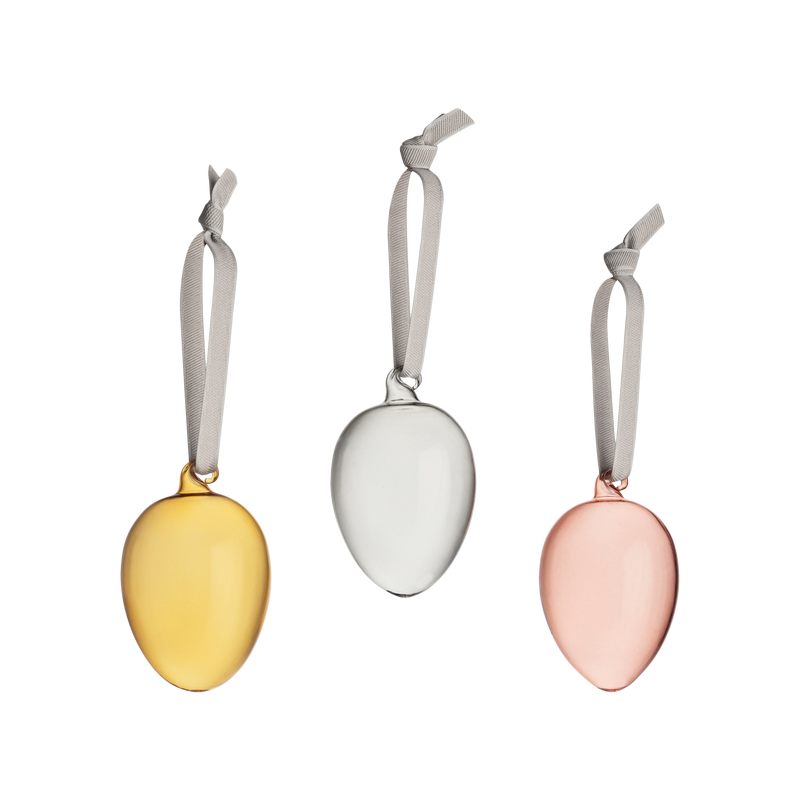 iittala Mixed Glass Egg Ornaments (Set of 3)