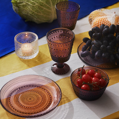 iittala kastehelmi purple glassware