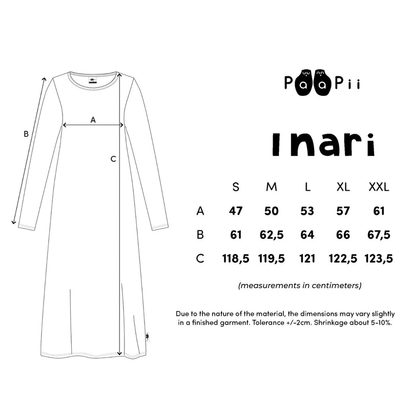 inari size chart