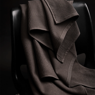 bath towels on chairs