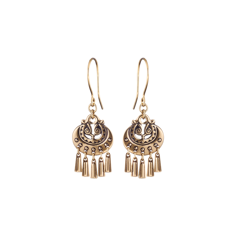 Kalevala Moon Goddess Bronze Earrings