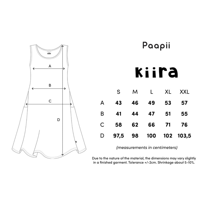 kiira size chart