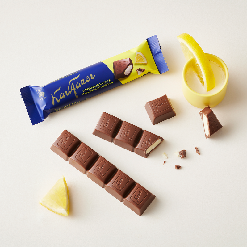 unwrapped lemon chocolate bar