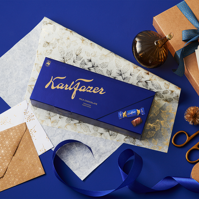 fazer milk chocolate box on table