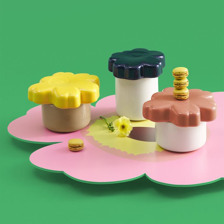 マリメッコUnikko 60Th Anniversary Collectible Marimekko 60th Anniversary Unikko Collectible Jar, yellow