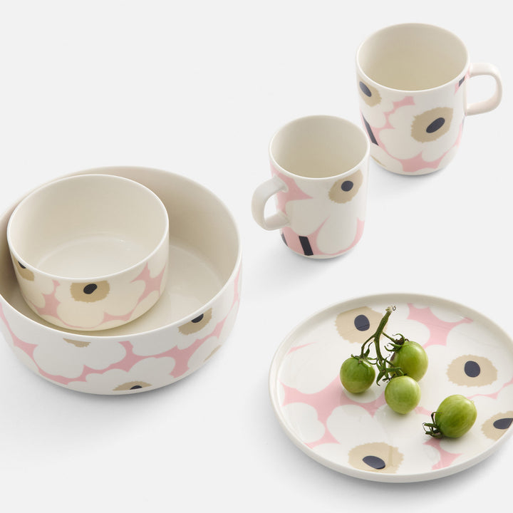【希少】新品未使用marimekko ウニッコ ピンク×オフホワイト4点 Marimekko Unikko Serving Bowl, off-white/pink/sand/charcoal
