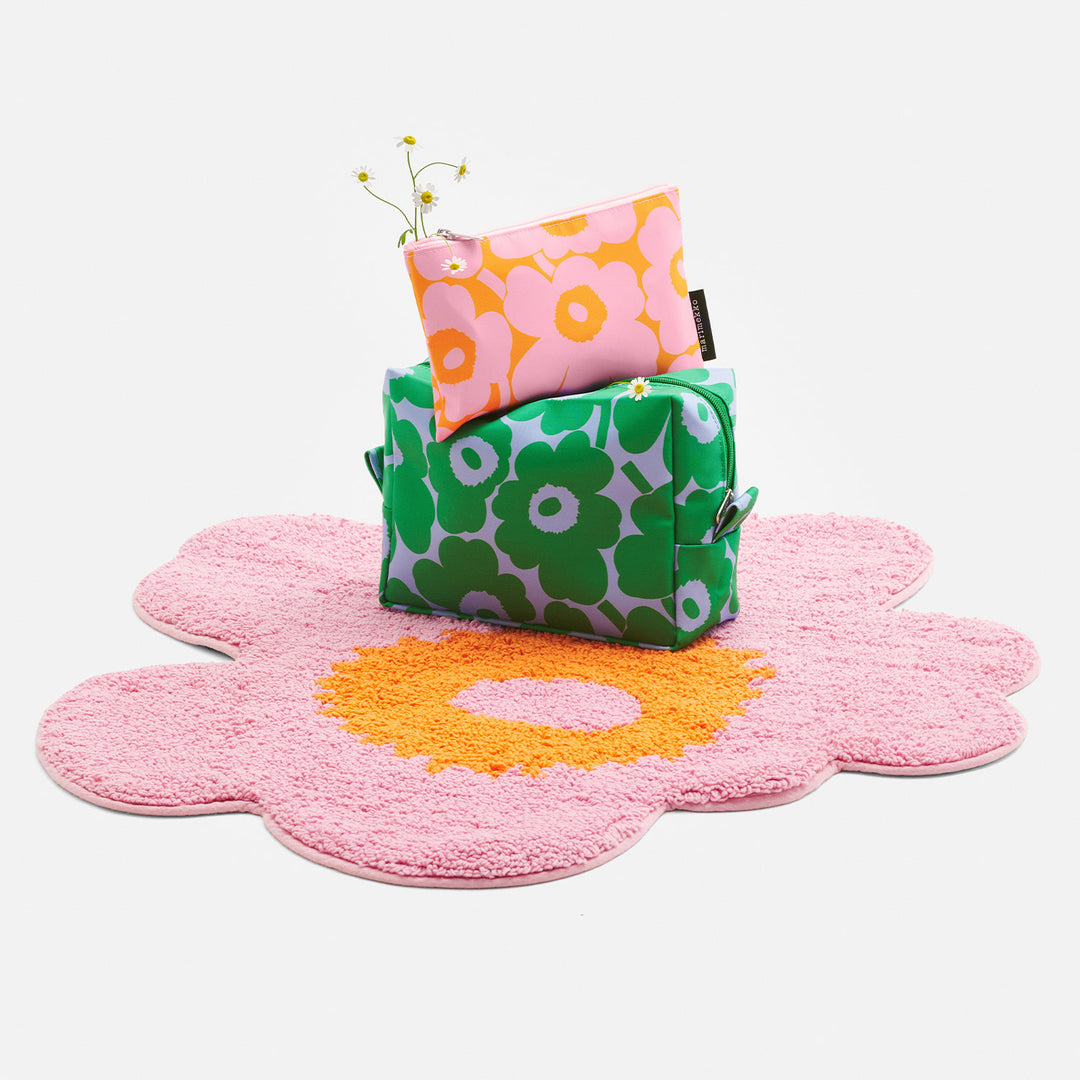 marimekko 花形バスマット ピンク Marimekko Unikko Bath Mat, pink/orange – Touch of Finland
