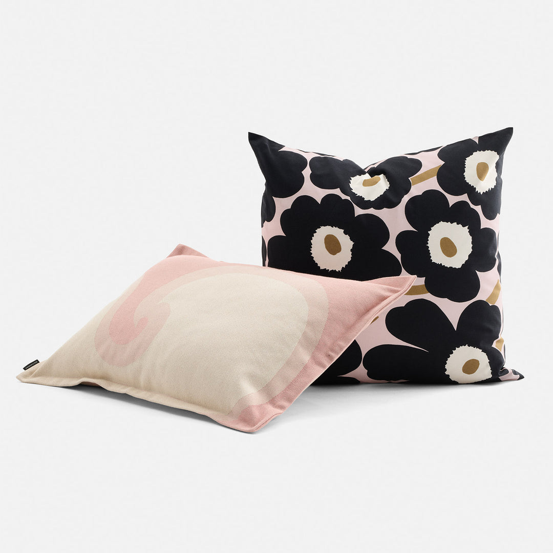 Marimekko Pieni Unikko Cushion Cover, pink/charcoal/lt.brown