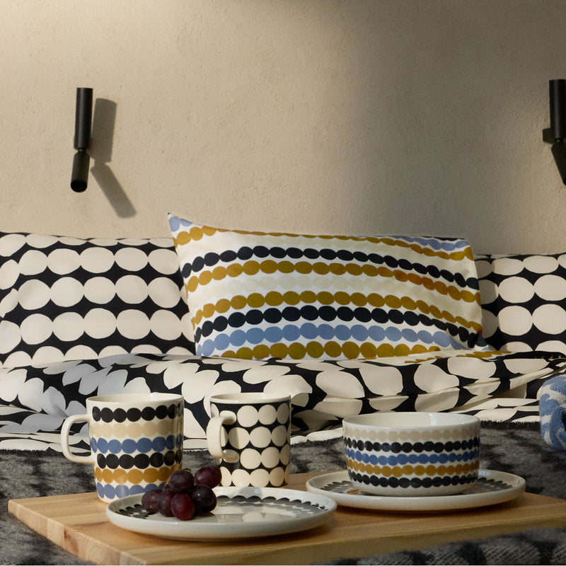 Marimekko Räsymatto Salad Plate, dusty blue/multicolor – Touch of