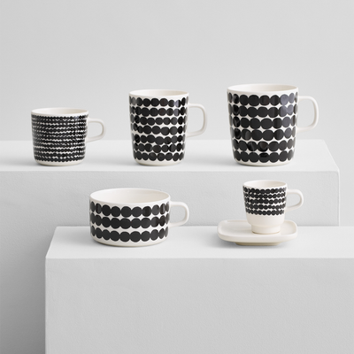 marimeko rasymatto black and white mug set