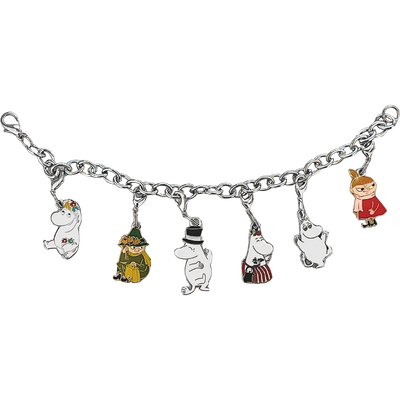 Bracelet with five charms on a white background