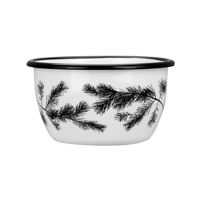 enamel coated pine bowl