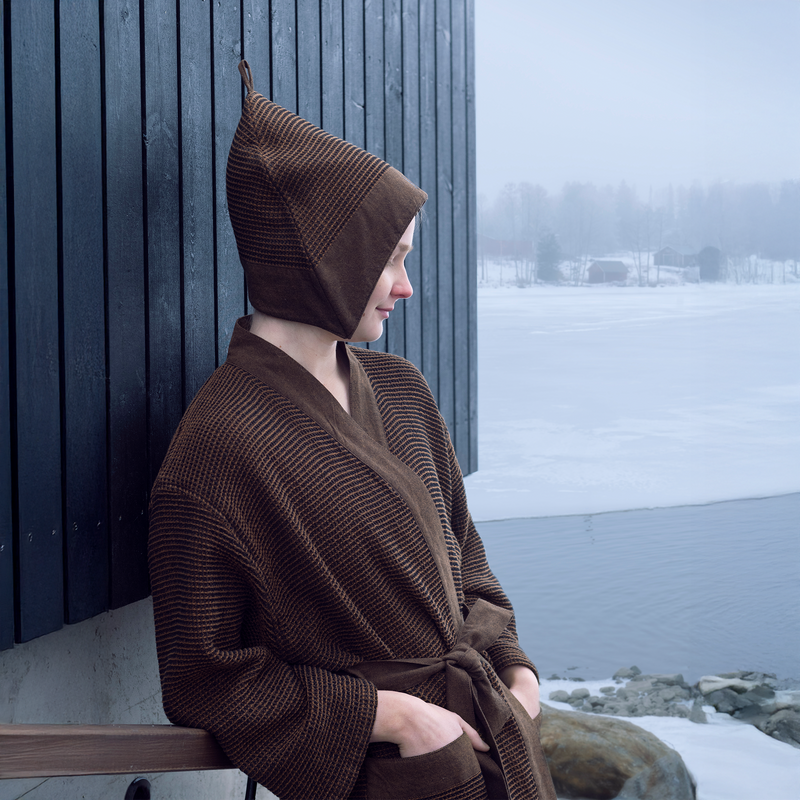 kenno brown fabric robe