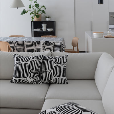 Pentik Vilja Black / White cotton Cushion Cover