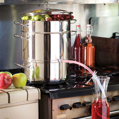 Using MARJUKKA Stainless Steel Steamer/Juicer 8L to make grape juice