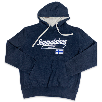 Suomalainen Heather Navy Hoodie