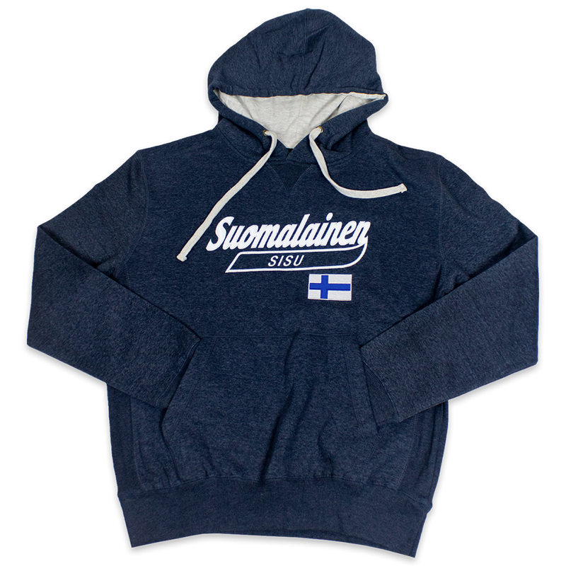 Suomalainen Heather Navy Hoodie