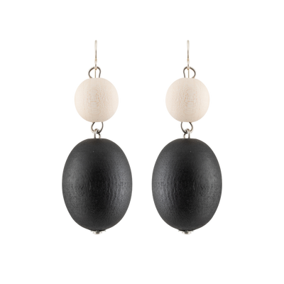 Aarikka Taateli Earrings, black/white