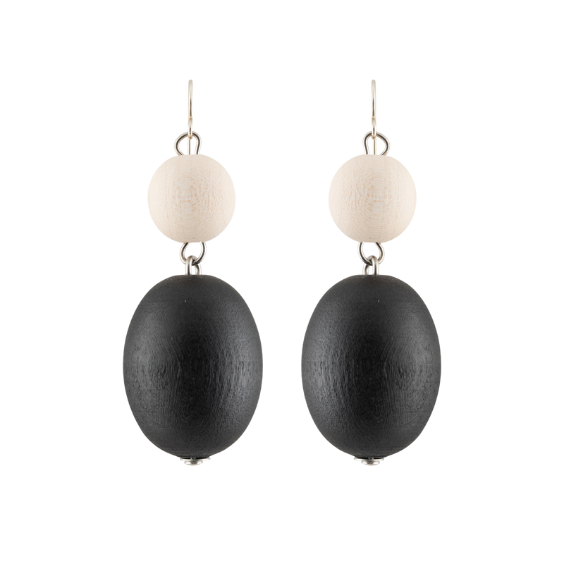 Aarikka Taateli Earrings, black/white