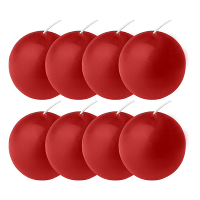 Danish Ball Candle Red, 8 Pack
