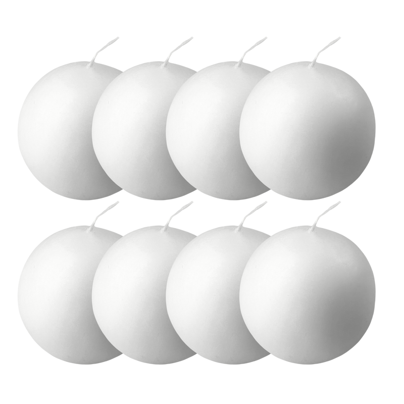 Danish Ball Candle White, 8 Pack