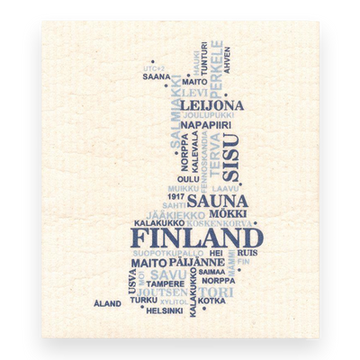 Swedish Dishcloth - Finland Word Map