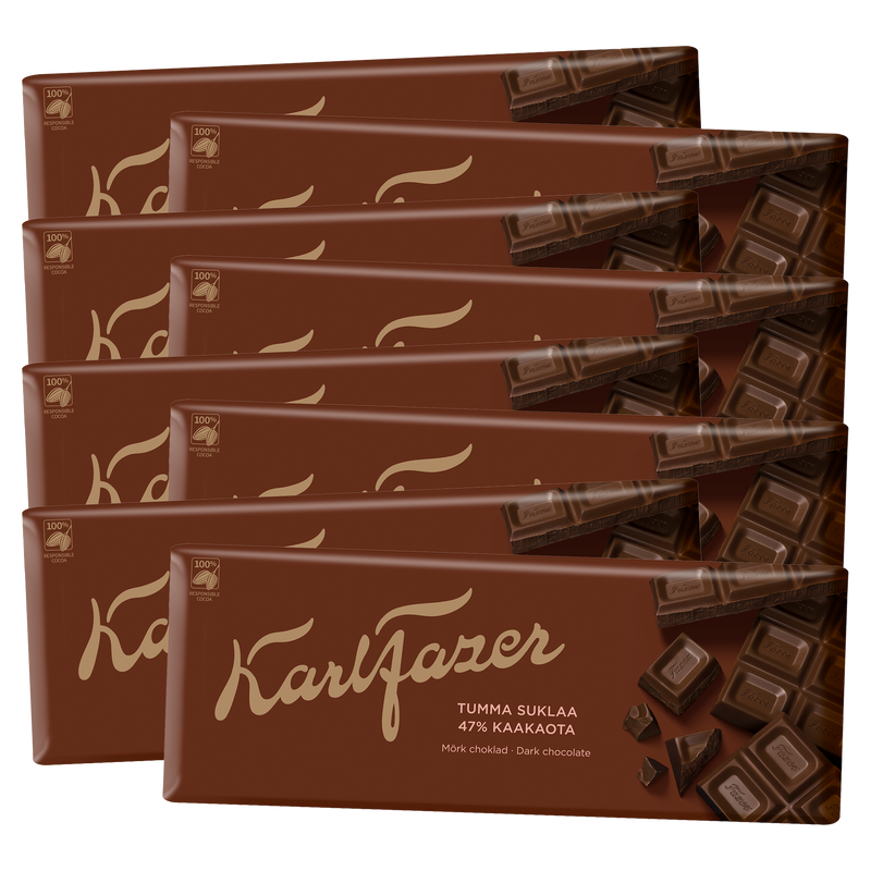 Fazer Dark Chocolate Bar, 8 Pack