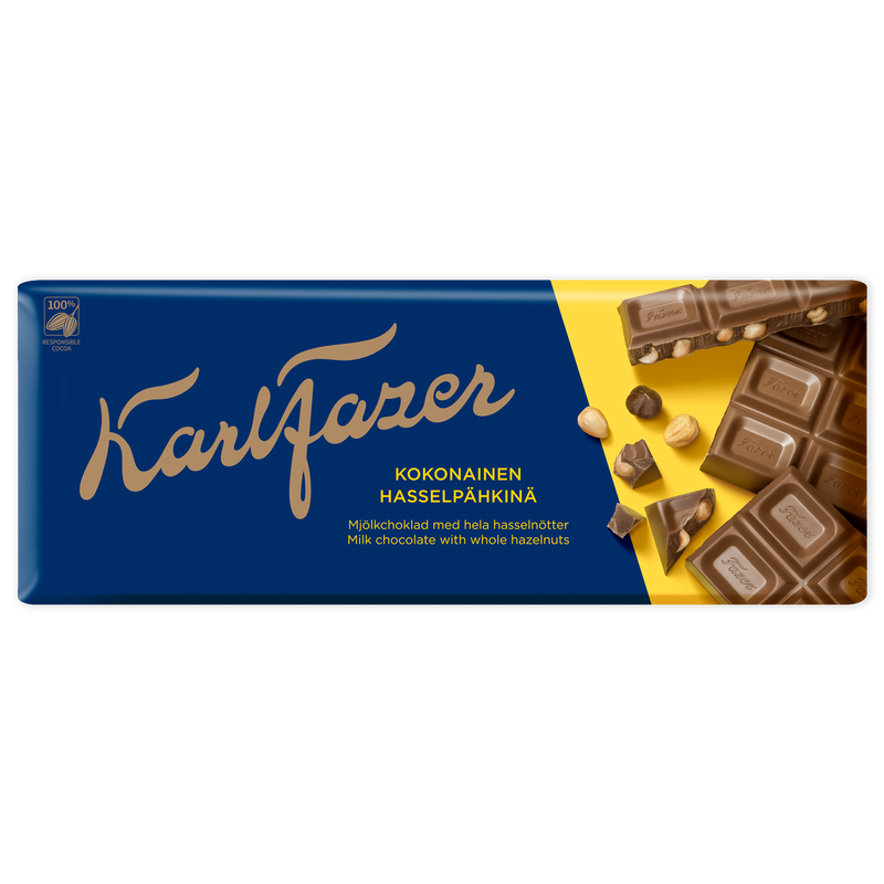 Fazer Milk Chocolate Hazelnuts Bar (200g)