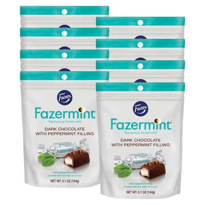 Fazermint Dark Chocolate Peppermint Creams Bag, 8 Pack