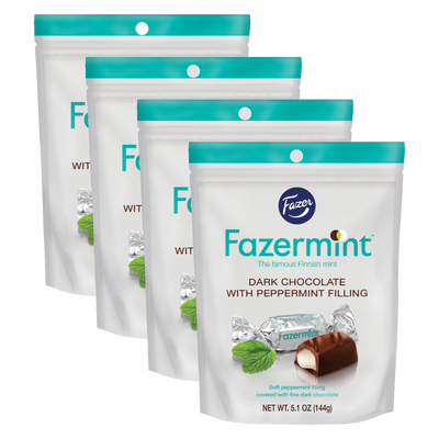 Fazermint Dark Chocolate Peppermint Creams Bag, 4 Pack