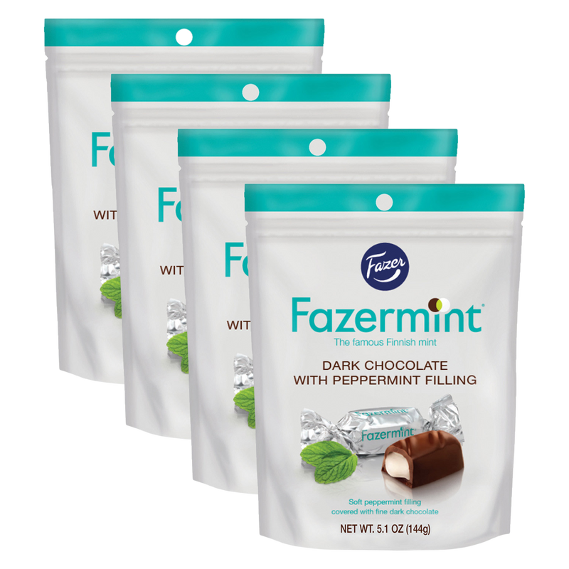 Fazermint Dark Chocolate Peppermint Creams Bag, 4 Pack