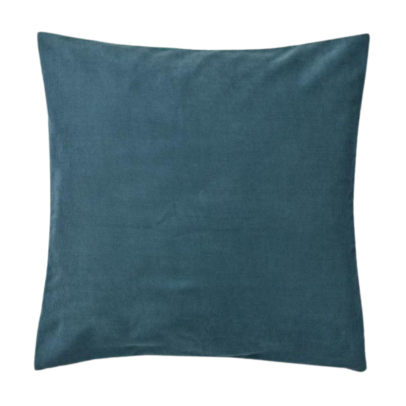 all teal blue colored backside of Finlayson Vellamon Maa Cushion Cover