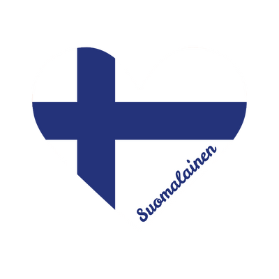 Suomalainen Heart Flag Sticker