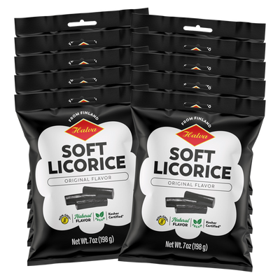 Halva Finnish Soft Licorice Original Black, 10 Pack