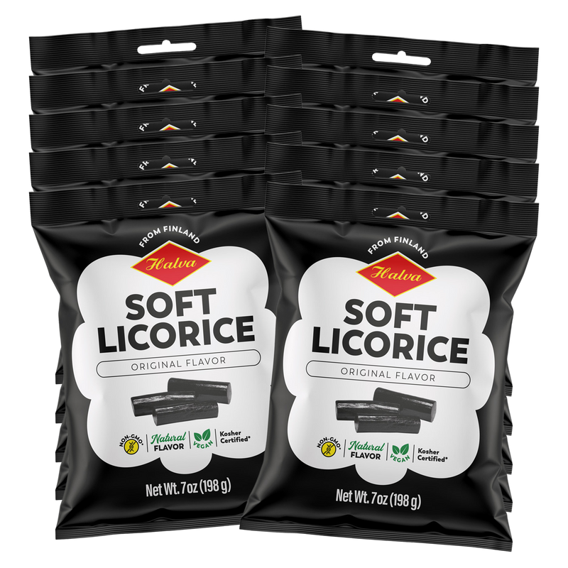 Halva Finnish Soft Licorice Original Black, 10 Pack