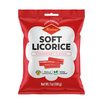 Halva Finnish Soft Licorice Strawberry Flavored (198g)