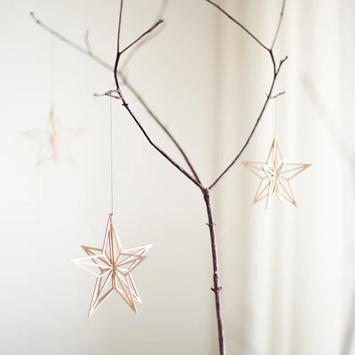 Valona Birch Star Crystal Decorations displayed on tree