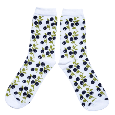 Jaana Huhtanen Blueberry Cotton Socks, white