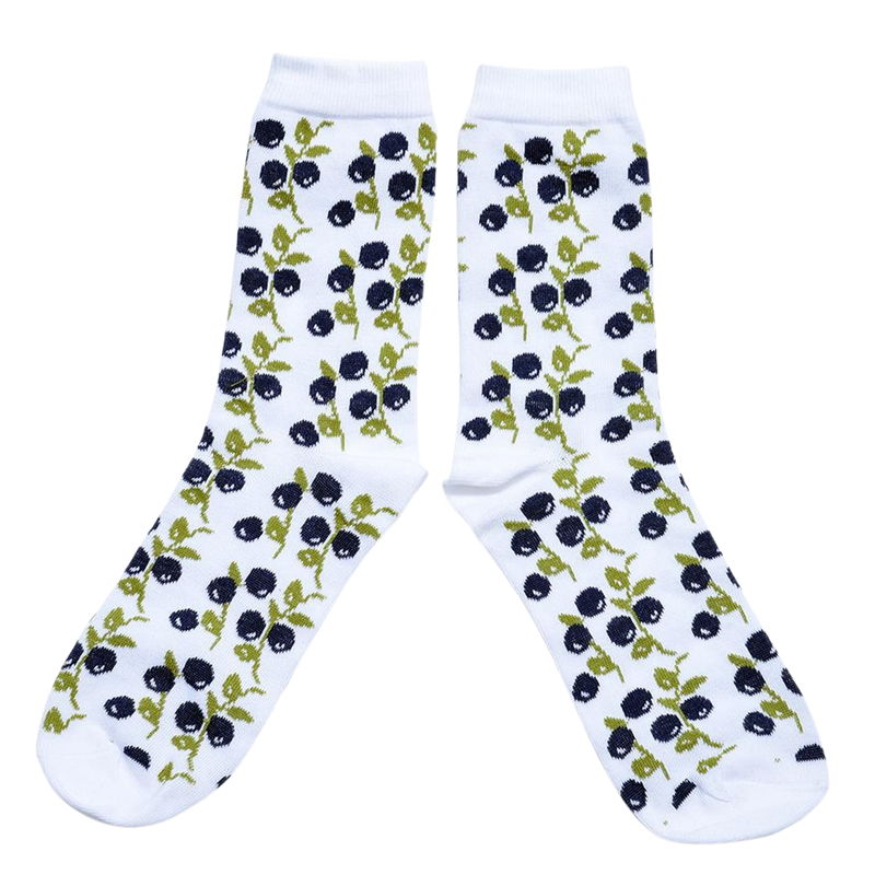 Jaana Huhtanen Blueberry Cotton Socks, white