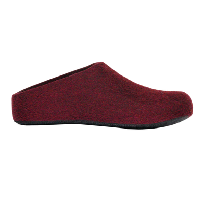 Lahtiset Felt Slippers w/ Rubber Sole, Plum Red