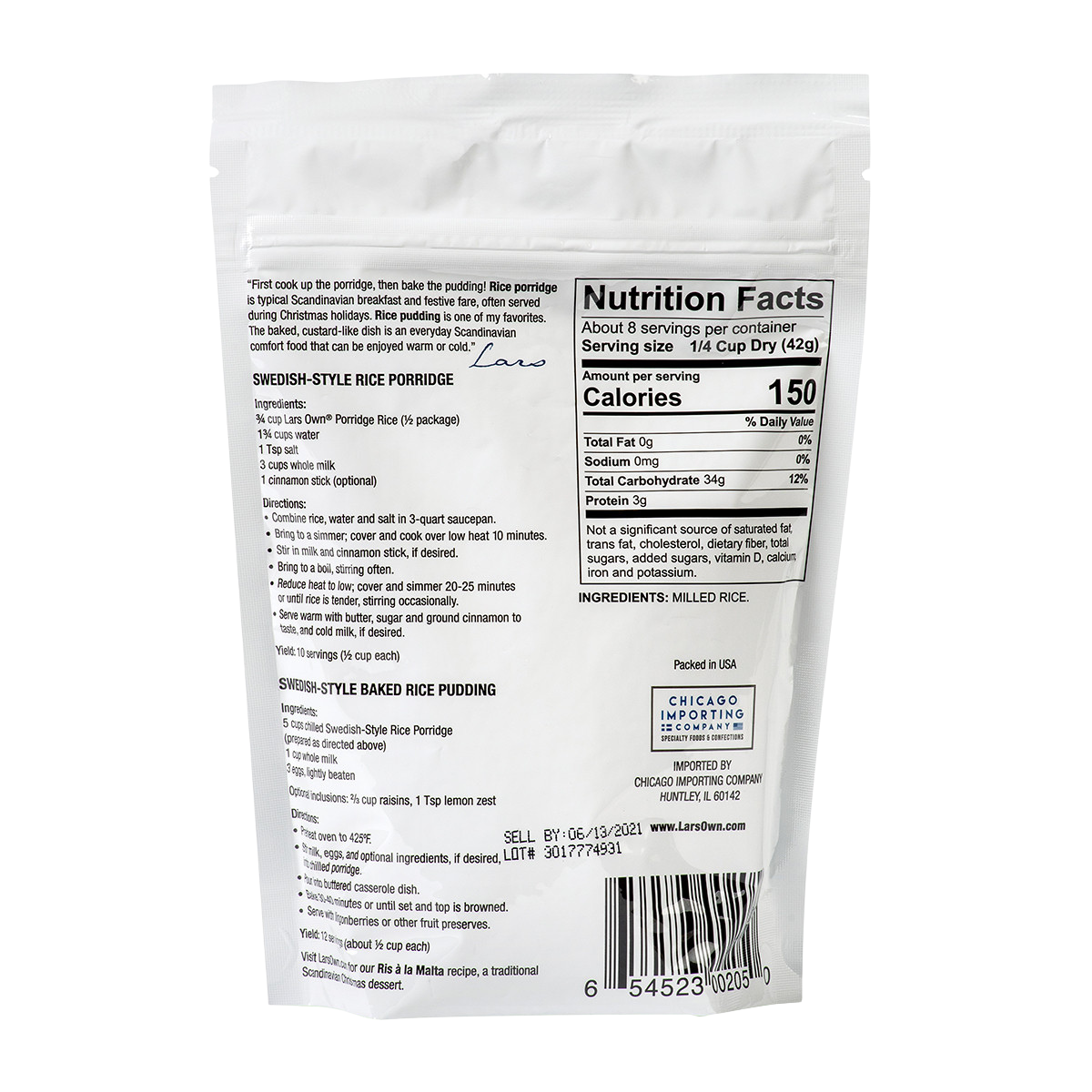 Lars Own Scandinavian Style Porridge Rice (12 oz) – Touch of Finland
