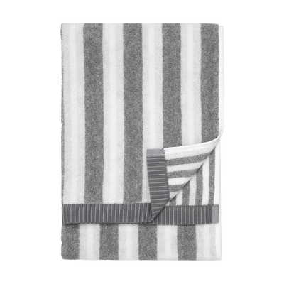 Folded Marimekko Kaksi Raitaa Hand Towel, white/grey