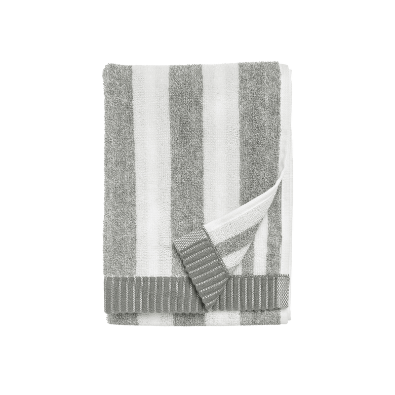 Folded Marimekko Kaksi Raitaa Guest Towel, white/grey